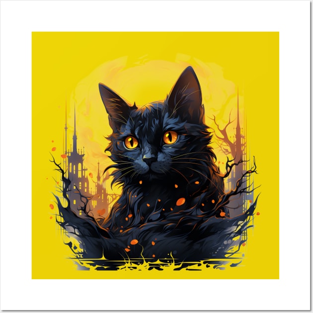 Black Cat Art Painting Wall Art by ShopBuzz